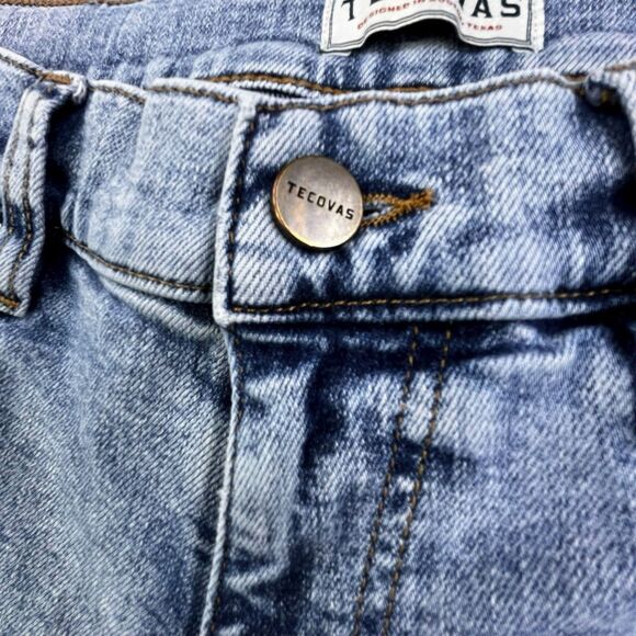 Tecovas Jeans Mens 33x32 Blue Denim Standard Fit Light Wash Western Cowboy - Picture 4 of 16
